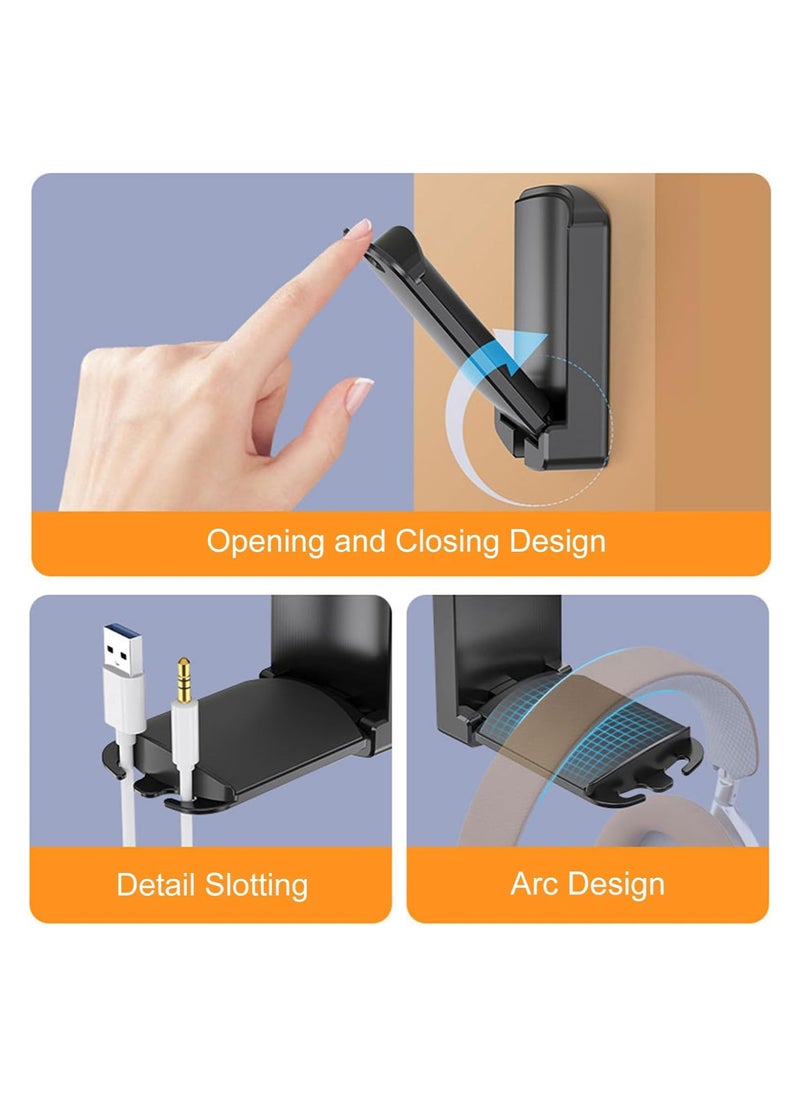SYOSI - 2Pcs Headphone Stand Holder Universal Hanger Sticky Adhesive Headset Hanger for Universal Gaming Headset for Sennheiser Airpods Max Sony Bose Beats Gaming Controller Cables Gamepad - Image 1