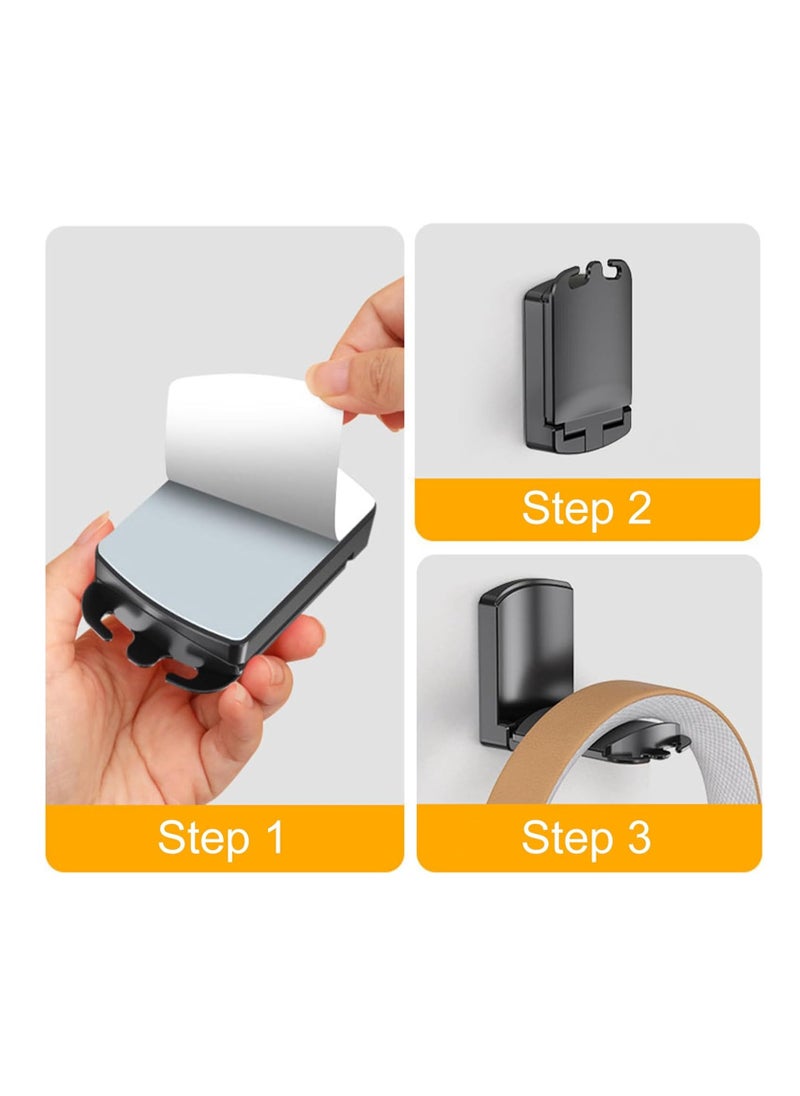 SYOSI - 2Pcs Headphone Stand Holder Universal Hanger Sticky Adhesive Headset Hanger for Universal Gaming Headset for Sennheiser Airpods Max Sony Bose Beats Gaming Controller Cables Gamepad - Image 1