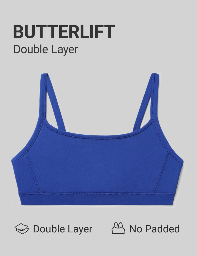 Women's Scoop Neck Sports Bra, Wireless Light Support Double Lined Workout Bra for Yoga and Gym - Image 3
