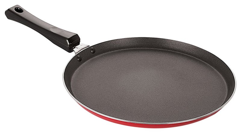 Nirlon Classic Range Non-Stick Aluminium Flat Tawa, 28cm, Red (2.6MMFT12) - Image 3
