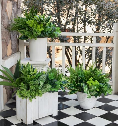 Clycaloor 18Pcs Outdoor Artificial Boxwood UV Resistant Fake Stems Plants, Faux Plastic Greenery for Indoor Outside Hanging Plants Garden Porch Window Box Home Wedding Farmhouse Décor - Image 4