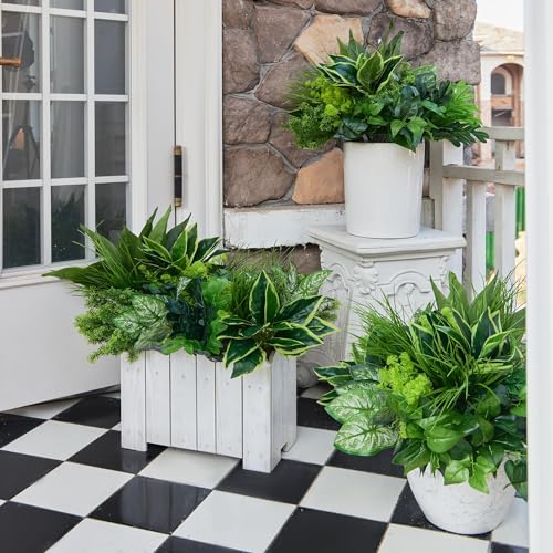Clycaloor 18Pcs Outdoor Artificial Boxwood UV Resistant Fake Stems Plants, Faux Plastic Greenery for Indoor Outside Hanging Plants Garden Porch Window Box Home Wedding Farmhouse Décor - Image 3