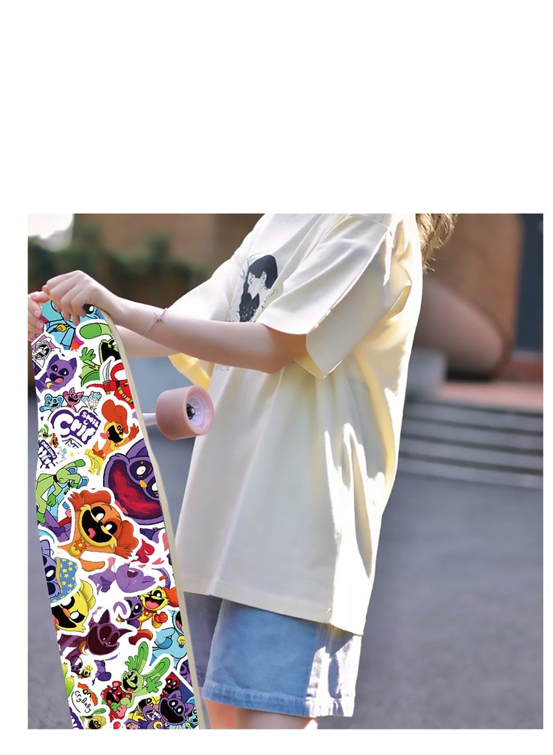 XiuWoo 50Pcs Funny Smiling Criters Series Stickers,Anime Cartoon Horror Waterproof Decals Creative Peripheral Character Decor Stickers Kids Sticker Cartoon - Image 3