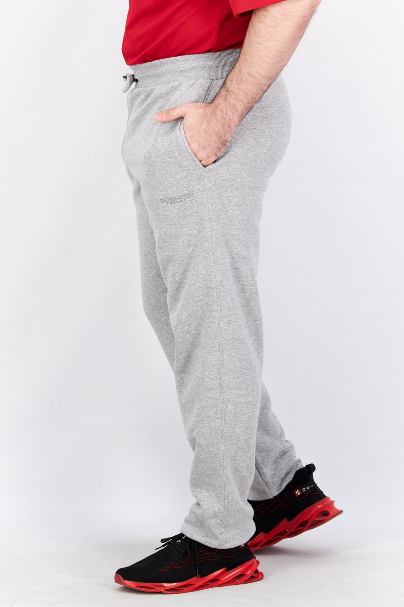 CROSSHATCH Men Regular Fit Drawstring Heather Jogger Pants, Grey  - Image 3
