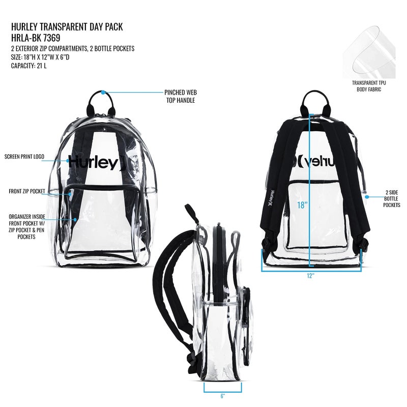 Hurley حقيبة ظهر شفافة واحدة وفريدة - Image 4