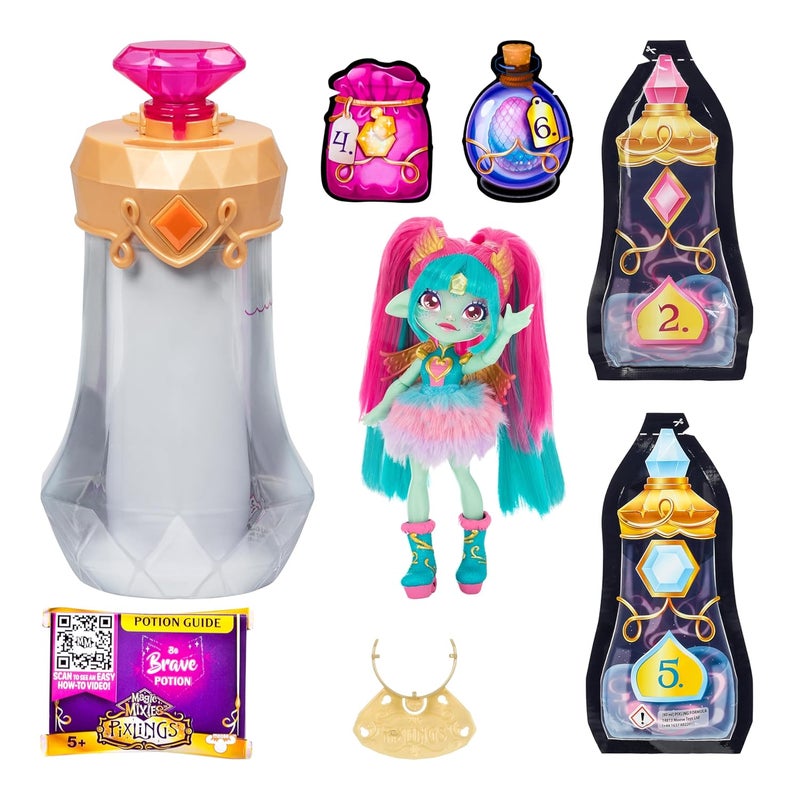 Magic Mixies Pixlings - Amber The Dragon Pixling Doll with Potion Bottle - Image 5