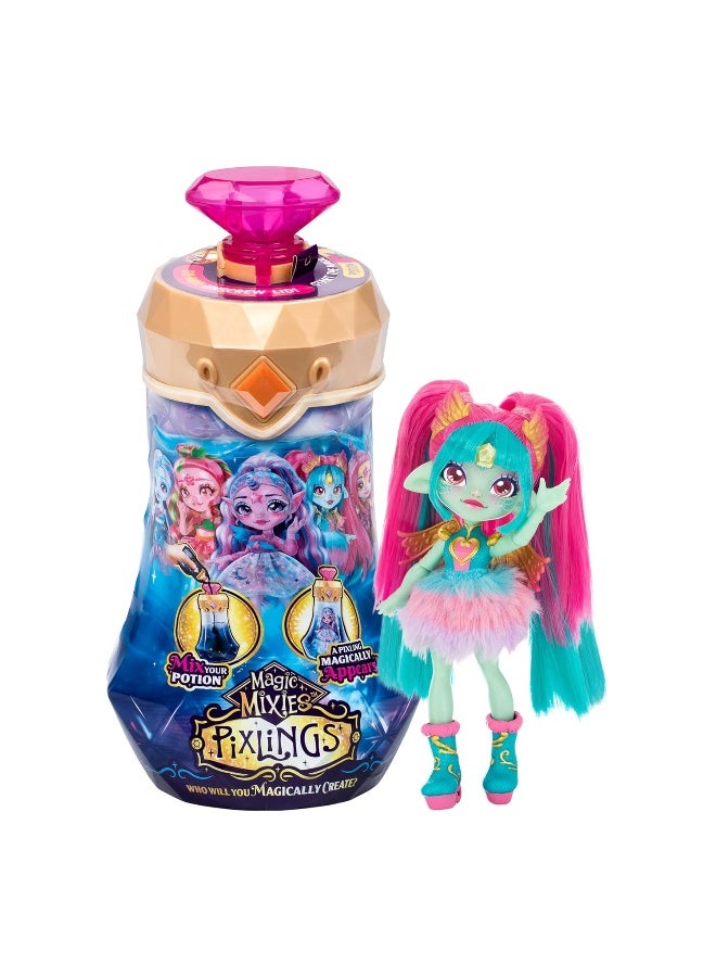 Magic Mixies Pixlings - Amber The Dragon Pixling Doll with Potion Bottle - Image 1