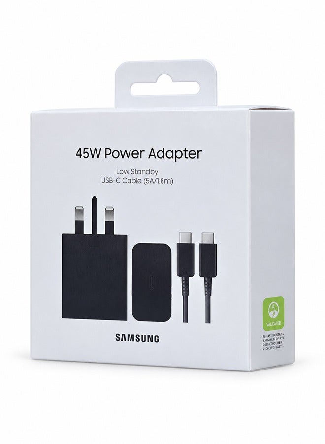 Samsung 45W Power Adapter with USB-C Cable 5A 1.8m Super Fast Charging for Compatible Devices Black - Image 3