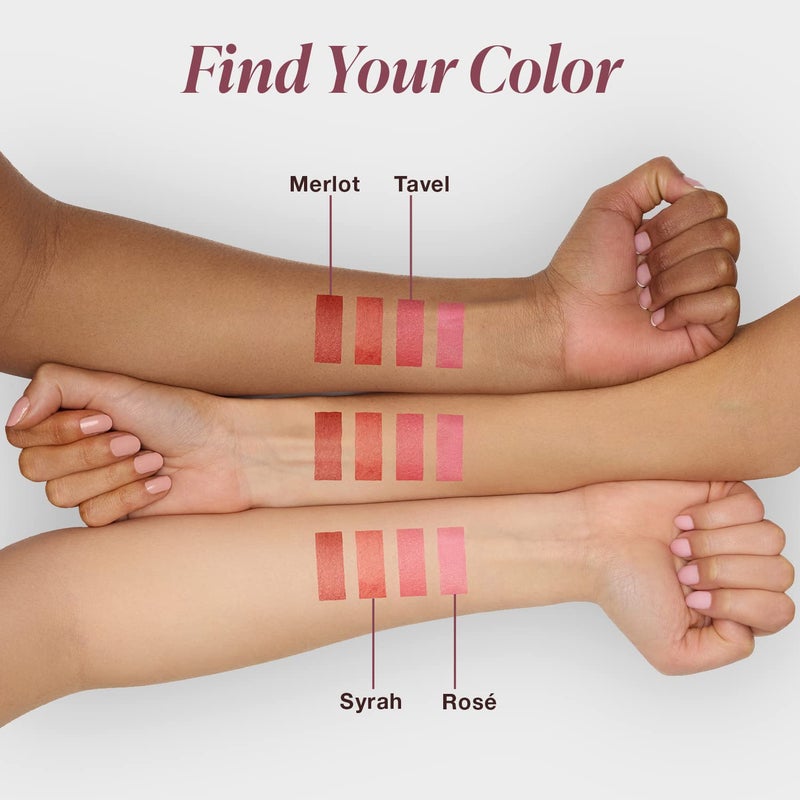 Mineral Fusion 2-in-1 Lip & Cheek Stain Syrah, 0.10 fl oz, Bright Red hydrating, long-lasting, matte lip and cheek color - Image 3