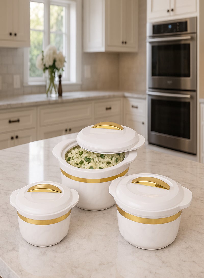 BASURRAH A set of food containers to maintain temperature, made of plastic, consisting of 3 pieces with different capacities (1000 ml, 2000 ml, 2500 ml), to meet various preservation needs. - Image 1