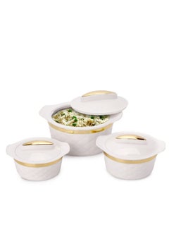 BASURRAH A set of food containers to maintain temperature, made of plastic, consisting of 3 pieces with different capacities (1000 ml, 2000 ml, 2500 ml), to meet various preservation needs.  - Image 1