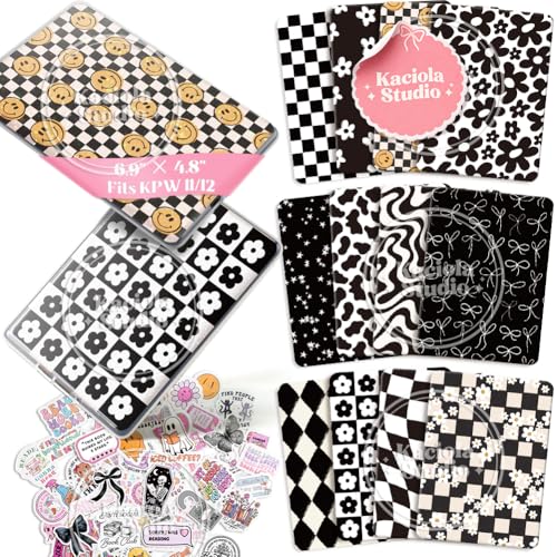 Kaciola 12PCS Inserts Cardstock for E-Reader Clear Case with 50 Stickers, 6.9"x4.8" Black Back Cover Accessories for E-Reader Paperwhite 11th-12th/Colorsoft Signature Edition, Gifts for Booklovers - Image 1