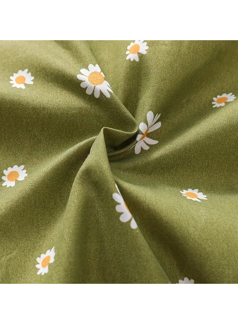 Ucanbe 1pc Double Layer Waterproof Shower Cap - Adjustable Printed Daisy Bonnet, Elastic Band Hair Hat for Women, Ideal for Bath, Spa & Salon（Daisy Olive Green） - Image 4