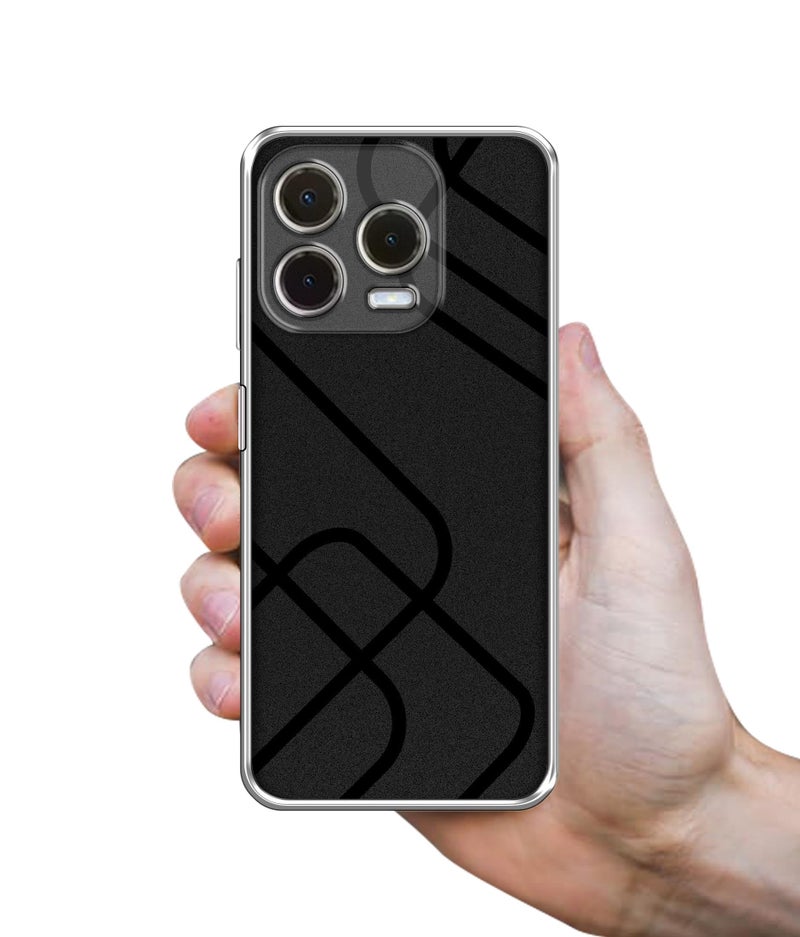 Casotec Zig-Zag Black Line Design Printed Silicon Soft TPU Back Case Cover for Lava Shark 4G - Image 3
