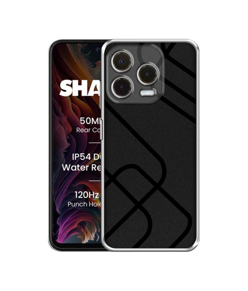 Casotec Zig-Zag Black Line Design Printed Silicon Soft TPU Back Case Cover for Lava Shark 4G - Image 1