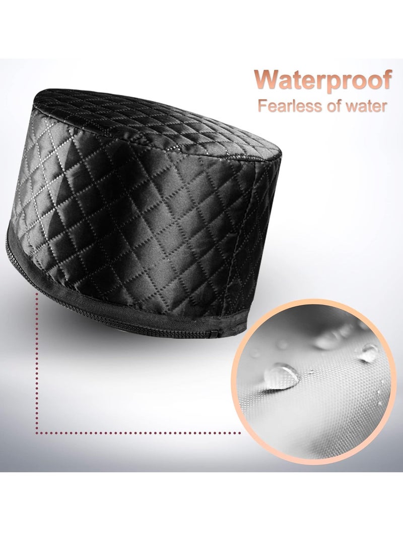 ingeware Heat Cap for Deep Conditioning, Ingeware Thermal Cap for Hair Steamer Cap for Natural Hair Portable Electric Heat Hair Spa Cap for Home Use Pattern (Solid Black)  - Image 4