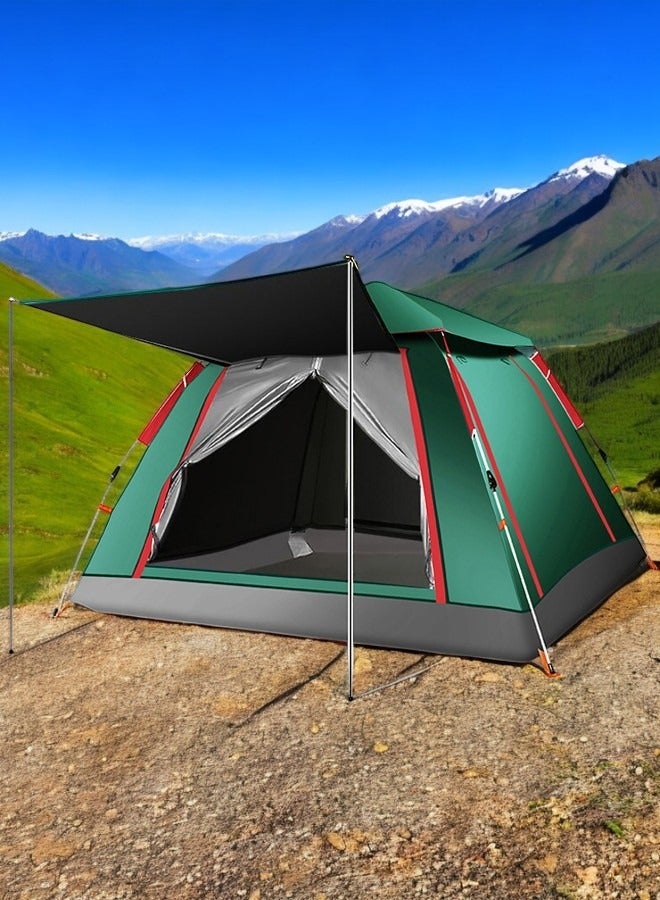 Generic Fully Automatic Quick Opening Camping Tent for 3-4 People, Thickened and Rainproof, Multifunctional Outdoor Shelter (215x215x142cm)  - Image 1
