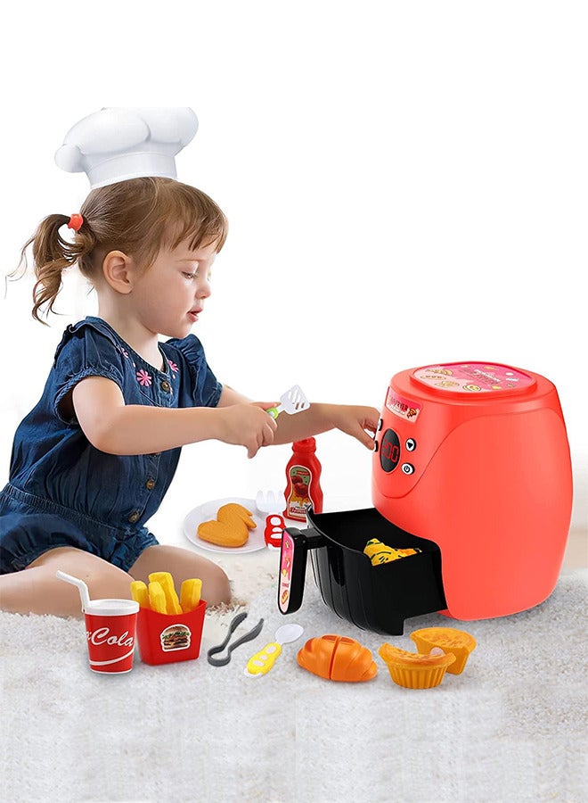 RATSAW Kids Air Fryer with Play Food Toys Toddler Kitchen Cooking Playset Toys Gift - Image 3