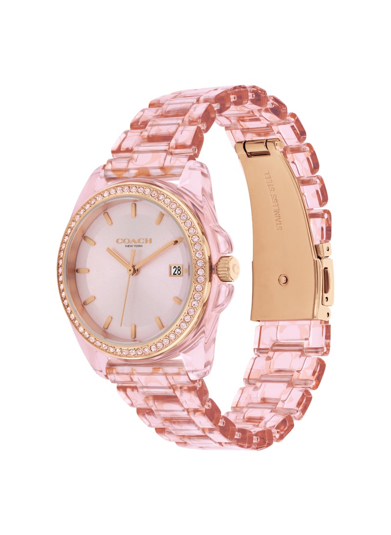 COACH Round Analog Women's Pink Case Watch - 14504272  - Image 2