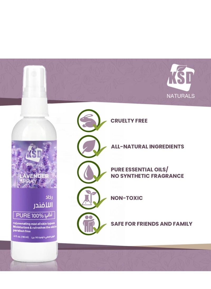 KSD Pure 100% Lavender Spray Oil 118Ml  - Image 1