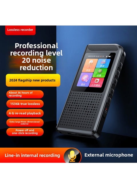 Smart Recording Pen Small Portable Lawyer Special Professional High Definition Noise Reduction Super Long Standby Large Capacity-Body Color:A8 Super Large 1.77 Color Screen 20 Level Noise Reduction [1536k + Timing + Voice Control + Internal Recording + Reading]-Memory Capacity:64gb (can Save Recordings For About 288 Hours)