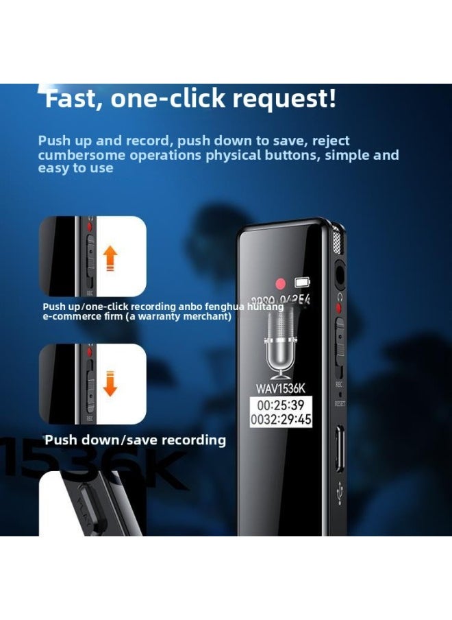 Generic - Smart Recording Pen Small Portable Lawyer Special Professional High Definition Noise Reduction Super Long Standby Large Capacity-Body Color:A8 Super Large 1.77 Color Screen 20 Level Noise Reduction [1536k + Timing + Voice Control + Internal Recording + Reading]-Memory Capacity:64gb (can Save Recordings For About 288 Hours) - Image 1