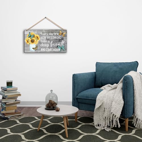 SHLINCO Spring Decorations Every Day Is A New Beginning - Dandelion Butterfly Wooden Wall Art, Motivational And Inspirational Spring Decorations For Home, Housewarming Gift - Image 5