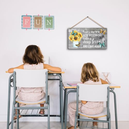 SHLINCO Spring Decorations Every Day Is A New Beginning - Dandelion Butterfly Wooden Wall Art, Motivational And Inspirational Spring Decorations For Home, Housewarming Gift - Image 4