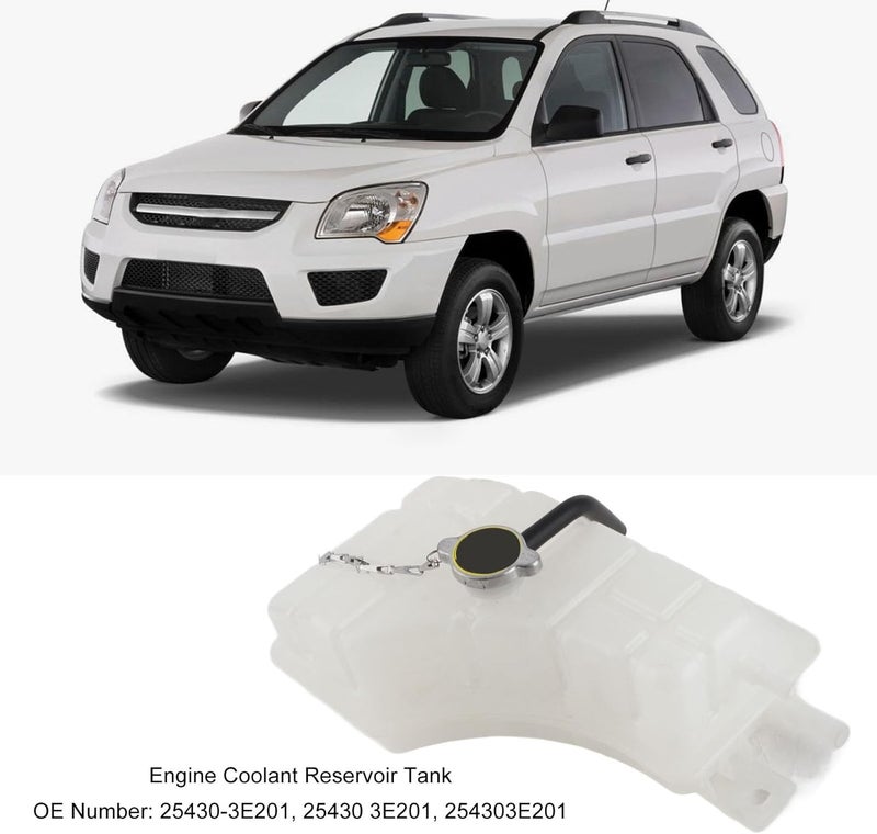 Engine Cool Reservoir Tank with Cap 25430-3E201, Engine Coolant Expansion Tank for 3.5L DOHC V6 24V 2003 to 2006, Sturdy Overflow Reservoir for G6AU Engines - Image 4