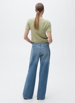 MANGO Short-Sleeved Knitted Cotton Sweater  - Image 2