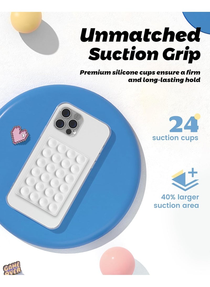 Magnetic Suction Mirror Window Phone Holder, Sticky Grip Double Sided Mount for iPhone, Gym Bathroom Kitchen, Hands-Free for Makeup FaceTime Shower Viewing with MagSafe Accessories, Frost White - Image 5