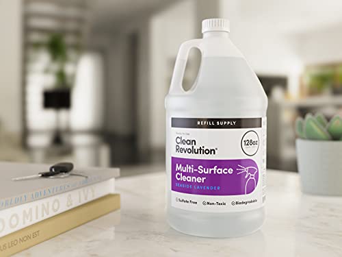 Clean Revolution Multi Surface Cleaner Refill Supply, Non-Toxic, Eco-Friendly & Plant-Based, Ready to Use, Seaside Lavender, 128 Fl Oz (1 Gallon) - Image 2