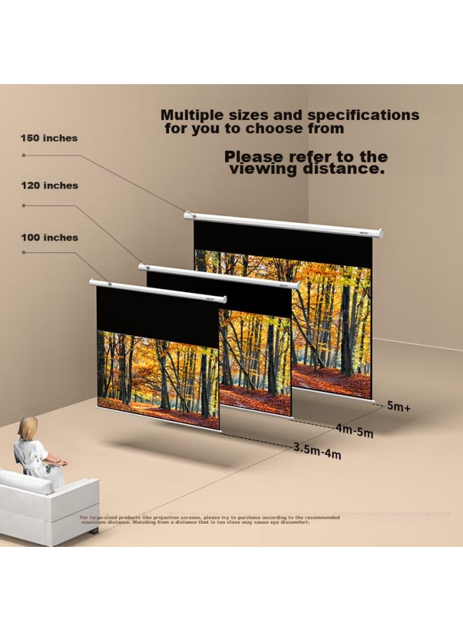 Deli 100-inch 16:9 Remote Control Electric Projection Screen 50454s (with Remote Control, Projection Cloth, Simple Home Projector Projection Screen) - Image 3