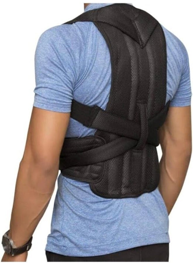 Full back support belt for men and women to relieve back and spinal pain, size XXL - Black
