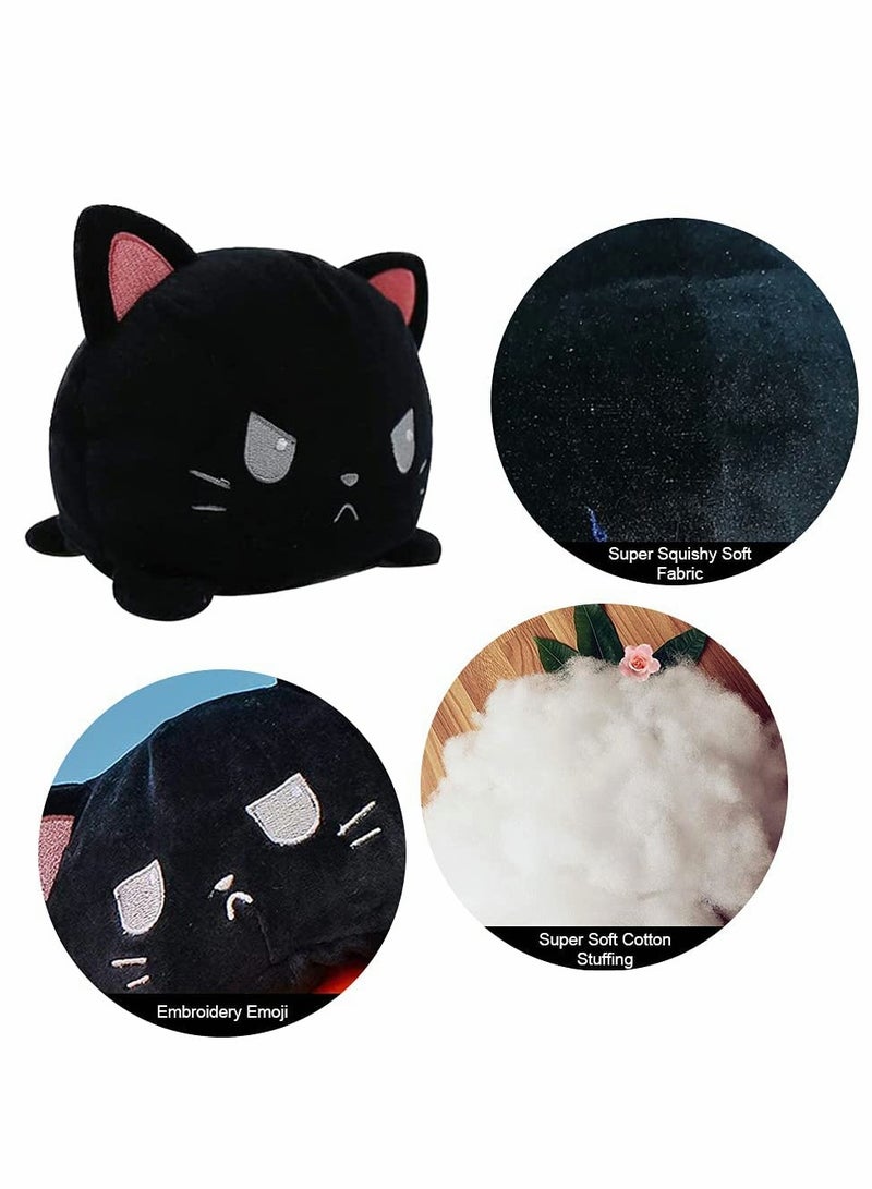 Excefore Plush Toy, Flip Cat Double-sided Reversible Mood Cuddly Plushie Toy by, Moody Plush Toy, Cute Plush Toy Gifts for Babies, As an Interesting Gift to Kids Children, Girls, Boys (Black cat)  - Image 5