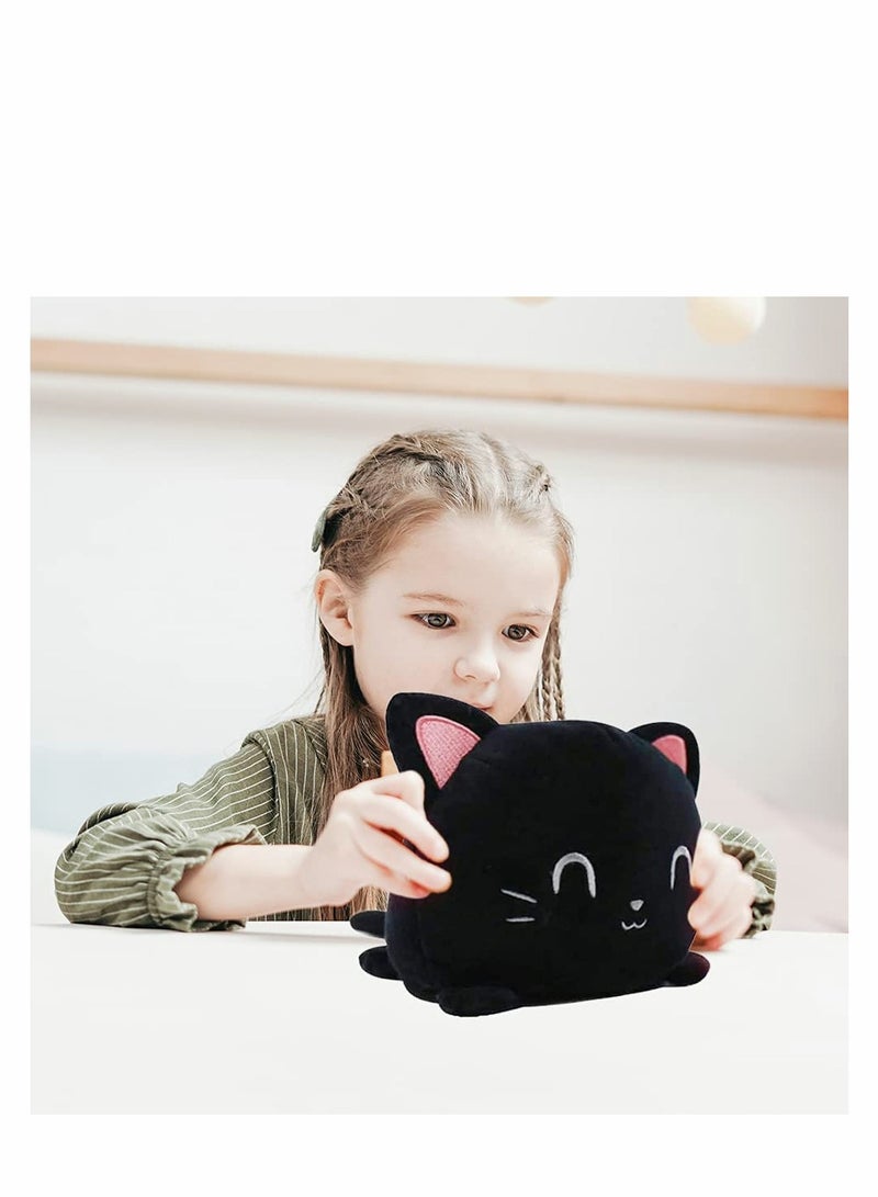 Excefore Plush Toy, Flip Cat Double-sided Reversible Mood Cuddly Plushie Toy by, Moody Plush Toy, Cute Plush Toy Gifts for Babies, As an Interesting Gift to Kids Children, Girls, Boys (Black cat)  - Image 2