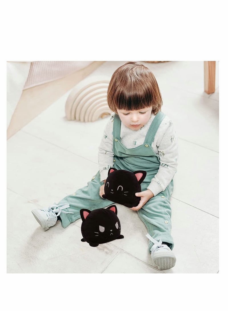 Excefore Plush Toy, Flip Cat Double-sided Reversible Mood Cuddly Plushie Toy by, Moody Plush Toy, Cute Plush Toy Gifts for Babies, As an Interesting Gift to Kids Children, Girls, Boys (Black cat)  - Image 4