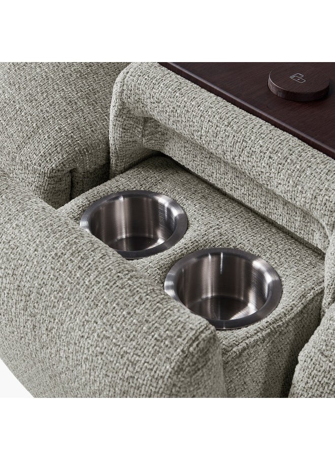 Home Box - Miami Power 5-Seater Fabric Corner Recliner with Console and Reading Light - Image 1