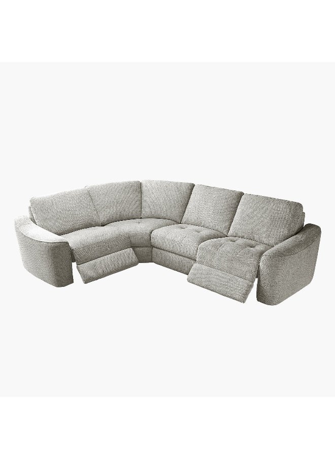Home Box - Miami Power 5-Seater Fabric Corner Recliner with Console and Reading Light - Image 1