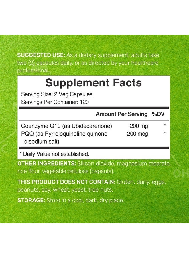 DEAL SUPPLEMENT مكمل DEAL CoQ10 بتركيز 200 مجم لكل وجبة PQQ 240 كبسولة نباتية  - Image 2
