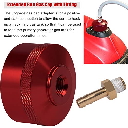 Camoo For Honda EU3000i EU2000i EU1000i Generator Extended Run Gas Cap, Mess Free Oil Change Funnel & Magnetic Oil Dipstick Aluminum Red (Set of 3) - Image 5