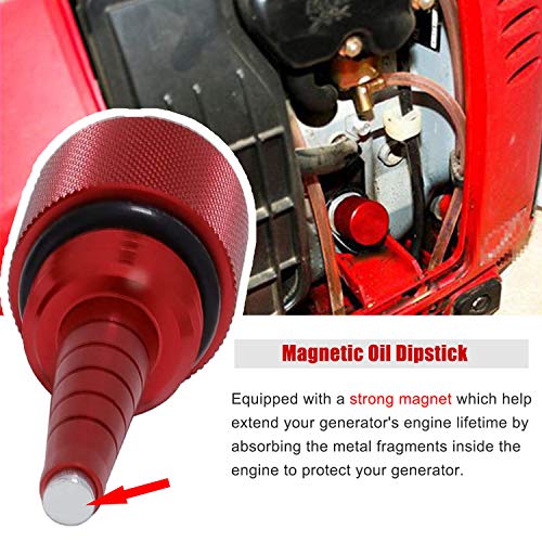 Camoo For Honda EU3000i EU2000i EU1000i Generator Extended Run Gas Cap, Mess Free Oil Change Funnel & Magnetic Oil Dipstick Aluminum Red (Set of 3) - Image 4