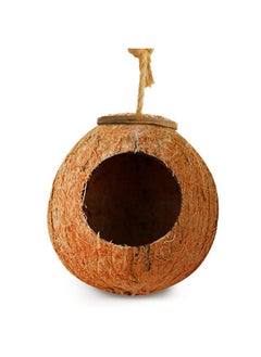 SunGrow SunGrow Leopard Gecko Coco Hut, Gecko Climbing Accessories, Raw Coconut Shell Reptile Hide, Terrarium Habitat Décor, 2.5” Opening Diameter, with Fiber Loop for Hanging (1-Hole)  - Image 2