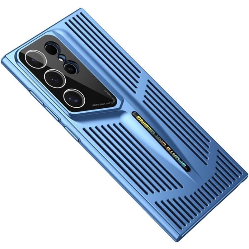 Blade Cooling Mobile Phone Case for Samsung, Electroplated Protective Phone Cooling Cover, Blade Line Design, Ice Feeling Hollow and Breathable Shell - Image 1