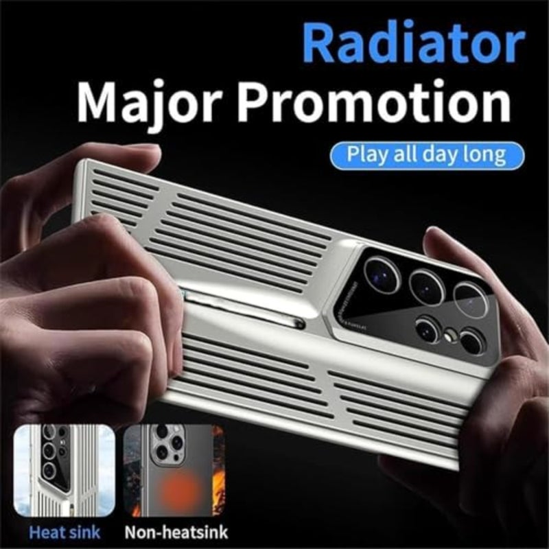 Blade Cooling Mobile Phone Case for Samsung, Electroplated Protective Phone Cooling Cover, Blade Line Design, Ice Feeling Hollow and Breathable Shell - Image 4