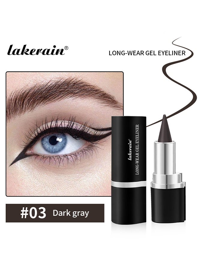 lakerain Long-Wear Gel Eyeliner, Black Gray Eyeliner Pencils, Quick Drying Eye liner Gel Stick Eye Makeup Long Lasting, Eye Makeup For Women #03(Dark Gray) - Image 2