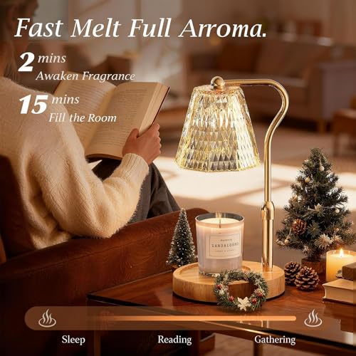 BYART Candle Warmer Lamp with Timer Gifts for Women, Adjustable Height Wax Warmer Lamp for Scented Candles Home Essentials Decor, White Elephant Gifts for Adults Who Have Everything - Image 2