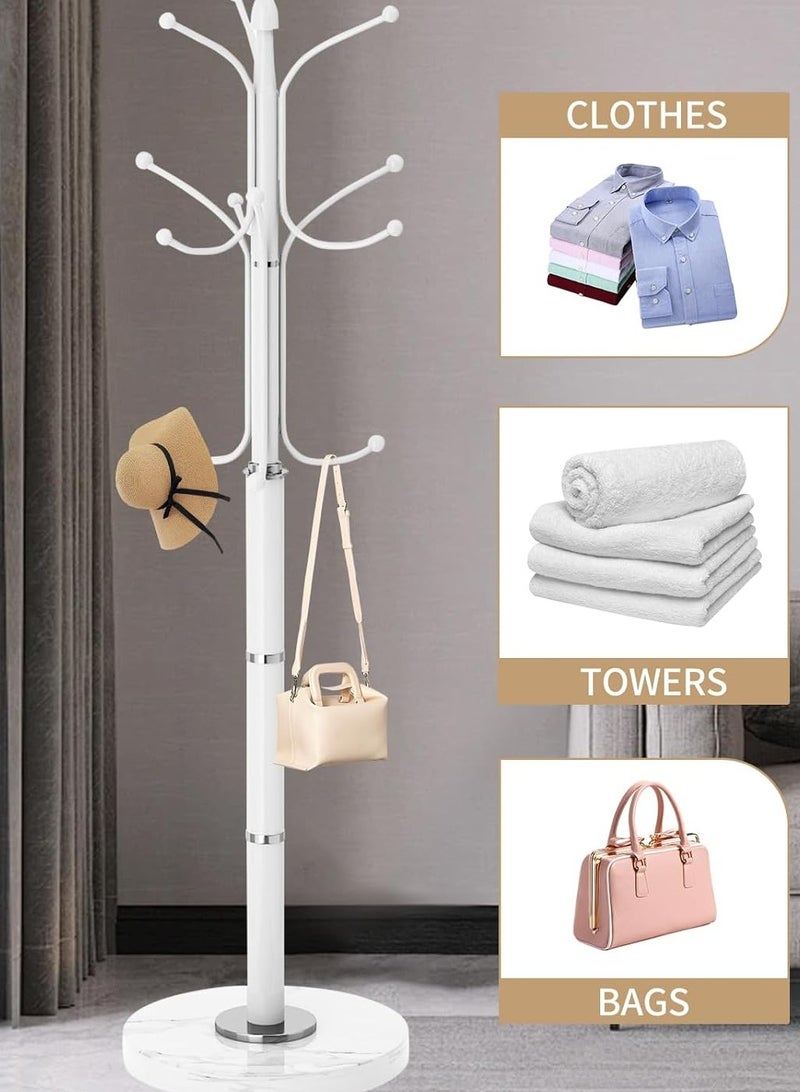 DubaiGallery Coat Rack, Coat Rack Freestanding Metal Coat Tree Hanger 12 Hooks Hat Rack for Hanging Bags Scarves Clothes Handbag Umbrella Jacket Hall Bedroom - Image 3