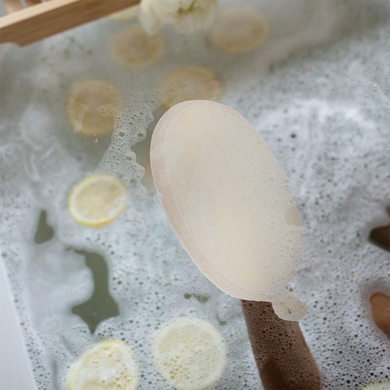 3 Pcs Natural Loofah Back Scrubber Bath Exfoliating Towels with Beige Edges, Household Bathing Supplies for Men and Women Shower Body Scrub - Image 4