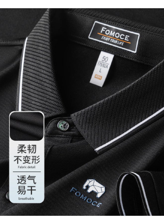Fomoce summer Solid Color Comfortable Breathable Commuter Thin Men's Polo Shirt - Image 1